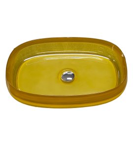 Galatea Design Paddle Umywalka stawiana na blat 58x38 apricot yellow z korkiem klik-klak chrom GDFU2007AY W MAGAZYNIE !!!