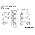 Graff Bali Bateria prysznicowa termostatyczna 3-uchwytowa podtynkowa - element zewnętrzny Chrom E-8087-LM20E0-T
