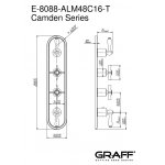 Graff Camden Bateria natryskowa termostatyczna 4-uchwytowa podtynkowa - element zewnętrzny Chrom E-8088-ALM48C16-T
