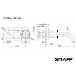 Graff Harley Bateria umywalkowa 2-otworowa podtynkowa - element zewnętrzny Chrom E-6136-C19W-T