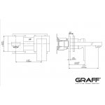 Graff Incanto Bateria umywalkowa 2-otworowa podtynkowa 191 mm - element zewnętrzny Chrom E-11235-LM55W-T