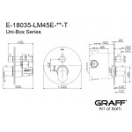 Graff Phase Bateria termostatyczna z systemem UNI-BOX podtynkowa 3-drożna - element zewnętrzny Chrom E-18035-LM45E-T