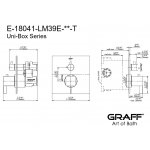 Graff Qubic Bateria natryskowa termostatyczna podtynkowa - element zewnętrzny Chrom E-18041-LM39E-T