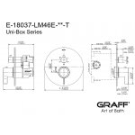 Graff Terra Bateria natryskowa termostatyczna 3- drożna podtynkowa - element zewnętrzny Chrom E-18037-LM46E-T
