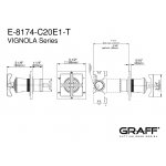 Graff Vignola Bateria natryskowa 3-drożna podtynkowa - element zewnętrzny Chrom E-8174-C20E1-T