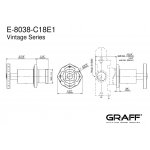 Graff Vintage Bateria natryskowa podtynkowa 2-drożna - element zewnętrzny Chrom E-8038-C18E1-T