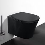    Ideal Standard Connect Air Miska WC wisząca bez kołnierza z deską wolnoopadającą czarny mat E2288V3+E0368V