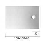 NIC Design Plaid Brodzik ceramiczny 100x150 biały mat 002750.003