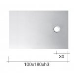 NIC Design Plaid Brodzik ceramiczny 100x180 biały mat 002753.003