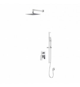 Omnires Fresh Zestaw prysznicowy podtynkowy z deszczownicą 250x250 mm i słuchawką prysznicową na drążku Chrom SYSFR11CR
