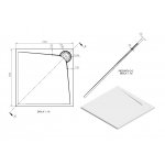  Vayer Boomerang Brodzik prysznicowy kwadratowy 100x100 cm biały 100.100.002.2-6.0.0.0.0