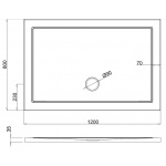 Britton Zamori Brodzik prostokątny 120x80 Biały Z1175A