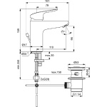 Ideal Standard Ceraflex Bateria umywalkowa stojąca GRANDE, z korkiem z tworzywa sztucznego, 5l/min B1712AA