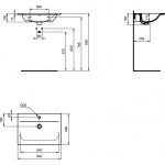 Ideal Standard Connect Air Umywalka z powierzchniami bocznymi 64 cm E028901