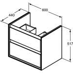 Ideal Standard Connect Air Szafka pod umywalkę 60 cm z 2 szuflady biały lakier E0818UK