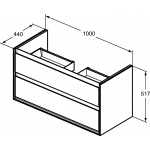 Ideal Standard Connect Air Szafka 100 cm pod umywalkę jasnoszare drewno E0821PS