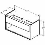 Ideal Standard Connect Air Szafka 100 cm pod umywalkę jasnoszare drewno E0828PS