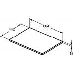 Ideal Standard Connect Air Blat 60 cm do umywalek nablatowych, jasnobrązowe drewno E0848UK