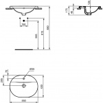 Ideal Standard Connect Umywalka wpuszczana 55x43 biała E503901