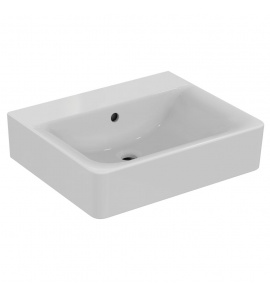 Ideal Standard Connect Umywalka CUBE 55 cm, bez otworu na baterię i z przelewem biała E8111MA
