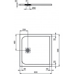 Ideal Standard Ultra Flat S Kwadratowy brodzik prysznicowy 80 x 80 cm, Szary K8214FS