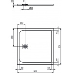 Ideal Standard Ultra Flat S Kwadratowy brodzik prysznicowy 90 x 90 cm, Szary K8215FS