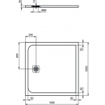 Ideal Standard Ultra Flat S Kwadratowy brodzik prysznicowy 100 x 100 cm, Szary K8216FS