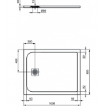 Ideal Standard Ultra Flat S Prostokątny brodzik prysznicowy 100 x 80 cm, Biały K8219FR