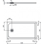 Ideal Standard Ultra Flat S Prostokątny brodzik prysznicowy 120 x 70 cm, Szary K8221FS