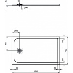 Ideal Standard Ultra Flat S Prostokątny brodzik prysznicowy 120 x 70 cm, Piaskowy beż K8221FT