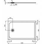 Ideal Standard Ultra Flat S Prostokątny brodzik prysznicowy 120 x 80 cm, Biały K8227FR