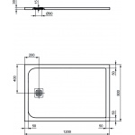 Ideal Standard Ultra Flat S Prostokątny brodzik prysznicowy 120 x 80 cm, Czarny K8227FV