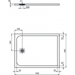 Ideal Standard Ultra Flat S Prostokątny brodzik prysznicowy 120 x 90 cm, Szary K8230FS
