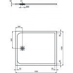 Ideal Standard Ultra Flat S Prostokątny brodzik prysznicowy 120 x 100 cm, Piaskowy beż K8232FT