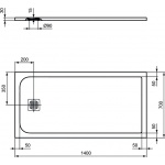 Ideal Standard Ultra Flat S Prostokątny brodzik prysznicowy 140 x 70 cm, Szary K8234FS