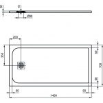 Ideal Standard Ultra Flat S Prostokątny brodzik prysznicowy 140 x 70 cm, Piaskowy beż K8234FT