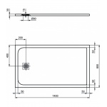 Ideal Standard Ultra Flat S Prostokątny brodzik prysznicowy 140 x 80 cm, Biały K8237FR