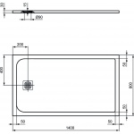 Ideal Standard Ultra Flat S Prostokątny brodzik prysznicowy 140 x 80 cm, Szary K8237FS