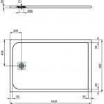 Ideal Standard Ultra Flat S Prostokątny brodzik prysznicowy 140 x 90 cm, Szary K8256FS