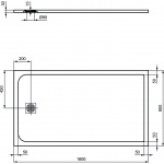 Ideal Standard Ultra Flat S Prostokątny brodzik prysznicowy 160 x 90 cm, Szary K8277FS