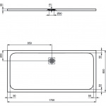 Ideal Standard Ultra Flat S Prostokątny brodzik prysznicowy 170 x 80 cm, Szary K8284FS
