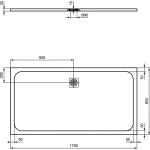 Ideal Standard Ultra Flat S Prostokątny brodzik prysznicowy 170 x 90 cm, Piaskowy beż K8285FT