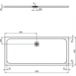 Ideal Standard Ultra Flat S Prostokątny brodzik prysznicowy 180 x 80 cm, Czarny K8304FV
