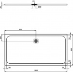 Ideal Standard Ultra Flat S Prostokątny brodzik prysznicowy 180 x 90 cm, Biały K8306FR