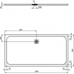 Ideal Standard Ultra Flat S Prostokątny brodzik prysznicowy 180 x 90 cm, Szary K8306FS