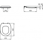 Ideal Standard Contour 21 Deska sedesowa bez pokrywy, typu THIN, z cienkiego Termoplastu (polipropylen), czerwony S4545GQ