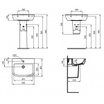 Ideal Standard Tempo Umywalka ścienna 55 cm, Biały T056501
