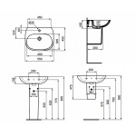 Ideal Standard Tesi Umywalka 55 cm - Light design, Biały T352301