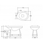 Burlington Miska stojąca do kompaktu rimless 44x34,5 biała P20