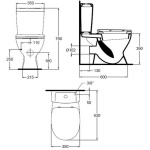 Ideal Standard Eurovit Kompakt WC - odpływ poziomy, deska sedesowa z duroplastu wolnoopadająca, Biały V337101